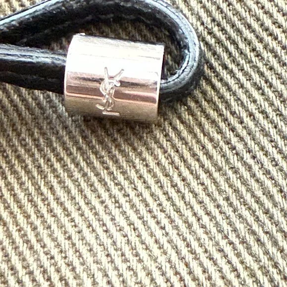 $1295 Authentic YSL Yves Saint Laurent Kahala Made in ITALY Green Canvas Totes - Picture 8 of 13